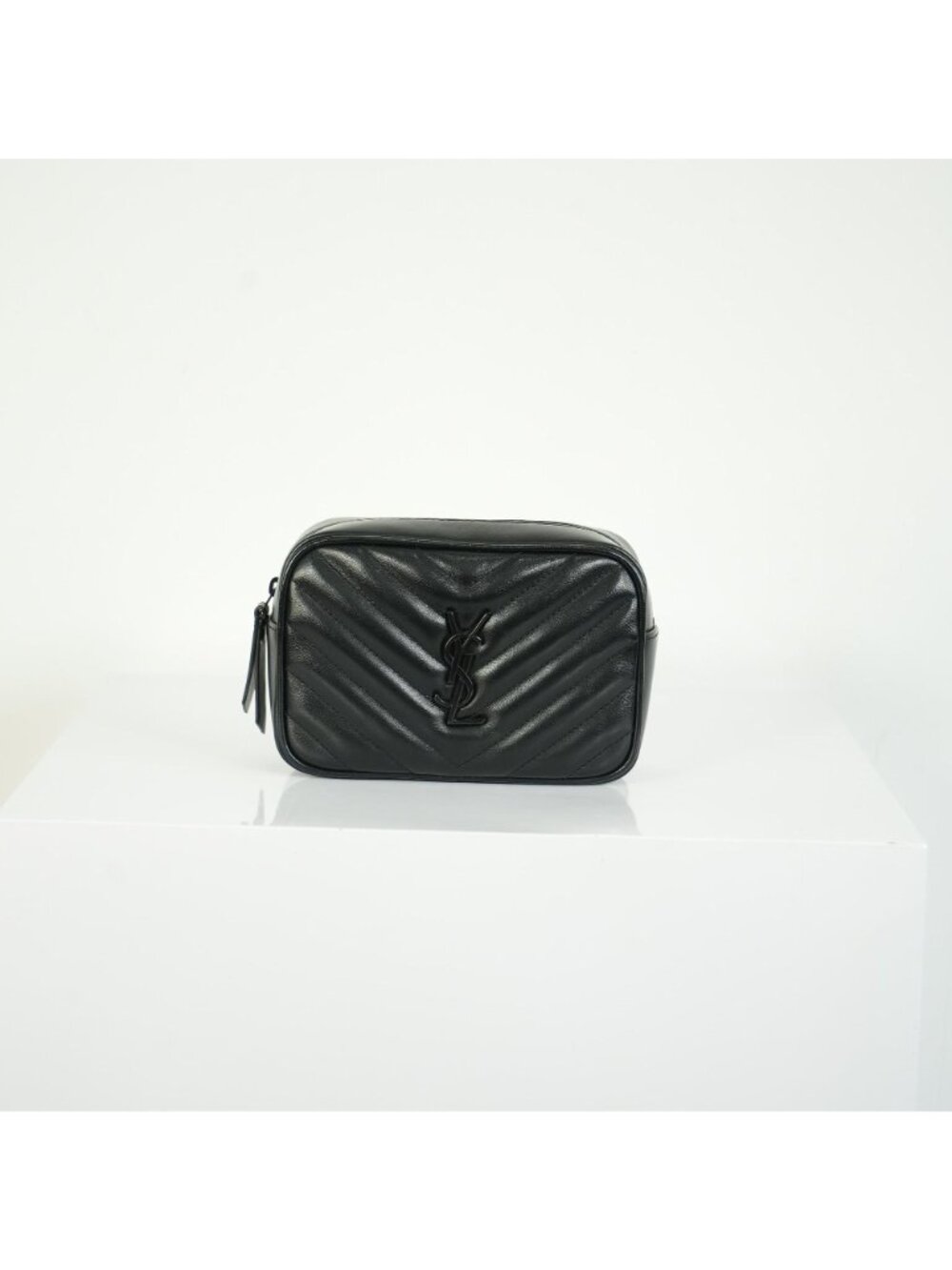 Saint Laurent Lou Camera Bag Black Chevron Quilted Leather Black Hardware